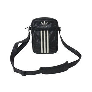 BALENCIAGA Adidas Crossback Shoulder Bag Black Leather